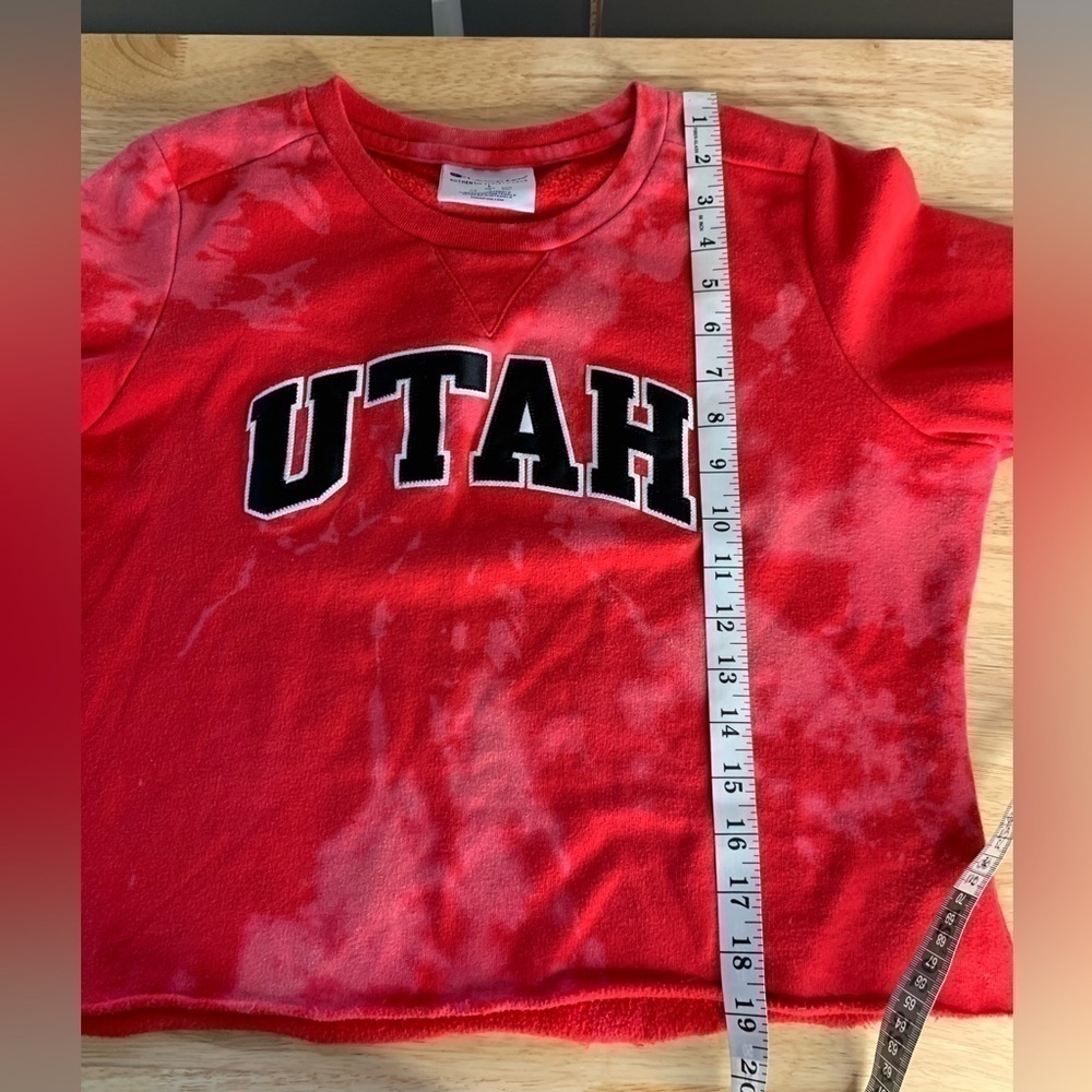 Champion Tie Dye Utah Cropped Sweatshirt Size Large - Picture 8 of 9